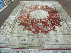 8' X 10' Vintage Handmade Fine Chinese Oriental Silk Rug Hand Knotted Carpet - Jewel Rugs