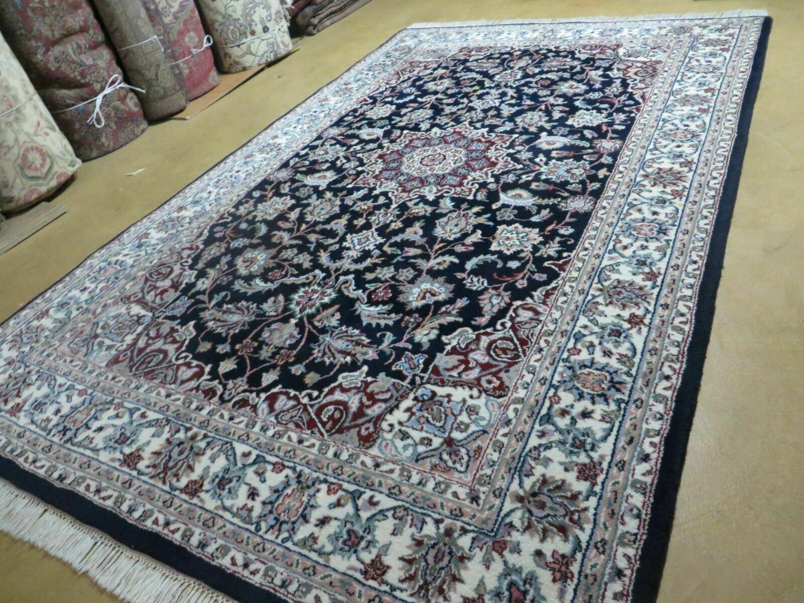 6' X 9' Handmade Fine Indian Traditional Wool Rug Carpet Vegetable Dyes Black - Jewel Rugs