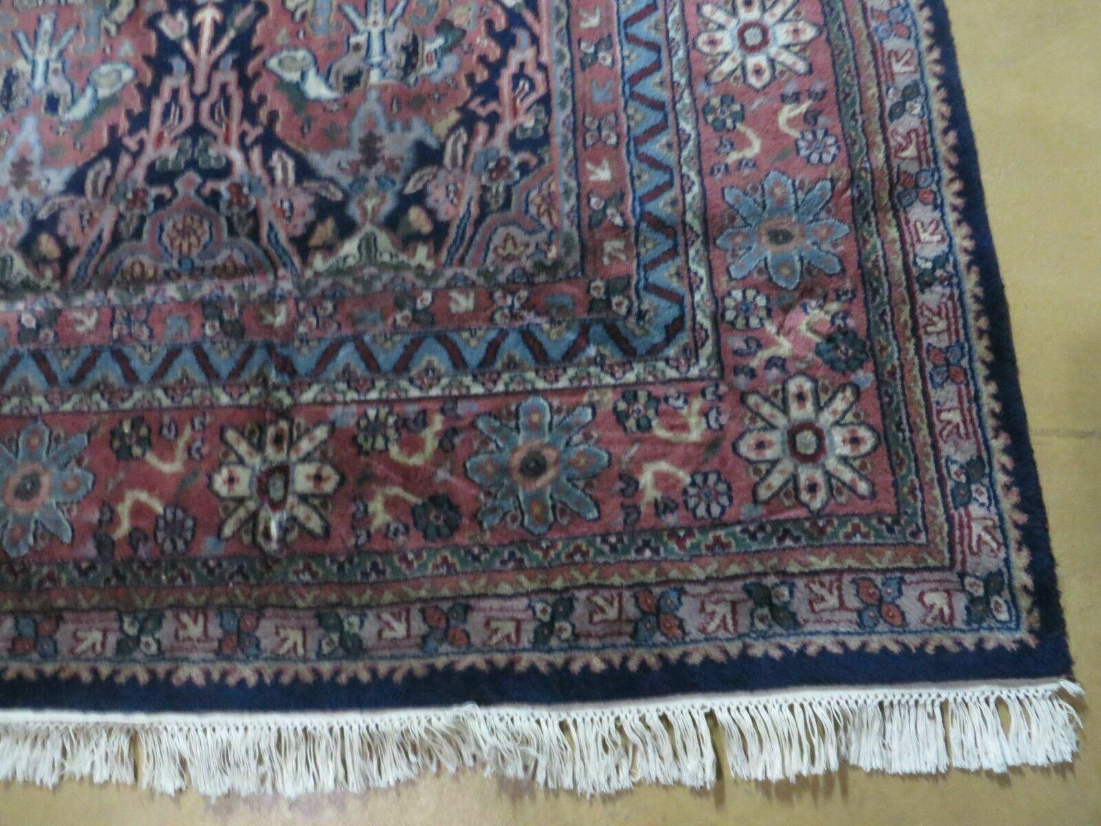 8' X 10' Vintage Handmade Indian Wool Rug Hand Knotted Carpet Floral Organic - Jewel Rugs