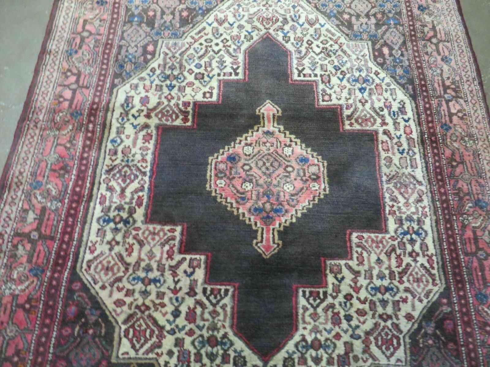 4' X 5' Antique Handmade India Floral Oriental Wool Rug Brown Vegetable Dyes - Jewel Rugs