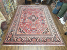 9' X 12' Antique Handmade Oriental Floral Wool Area Rug Organic Red Nice - Jewel Rugs