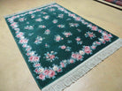 4' 3" X 6' American Karstan Forest Bouquet Garden of Eden 509/9706 Green Vintage Wool Rug - Jewel Rugs