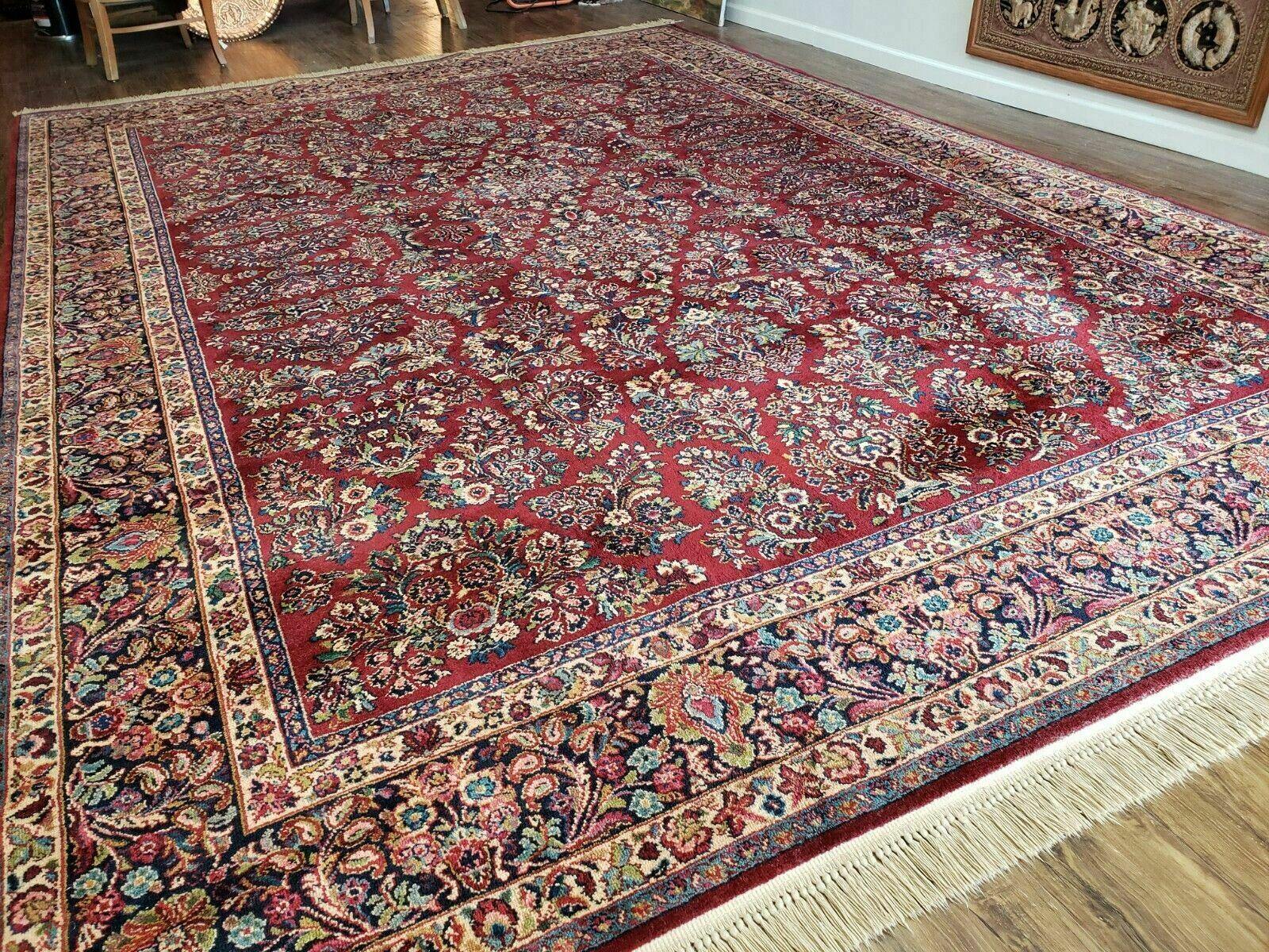 10' X 14' Karastan #700 Red Sarouk # 785 Wool RUG American Made Beauty - Jewel Rugs