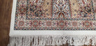 3x8 Bamboo Silk Runner Rug, Power-Loomed New Silk Rug, Turkish Rug Short Runner, Persian Runner Rug 3 x 8, Traditional Medallion Dark Beige - Jewel Rugs