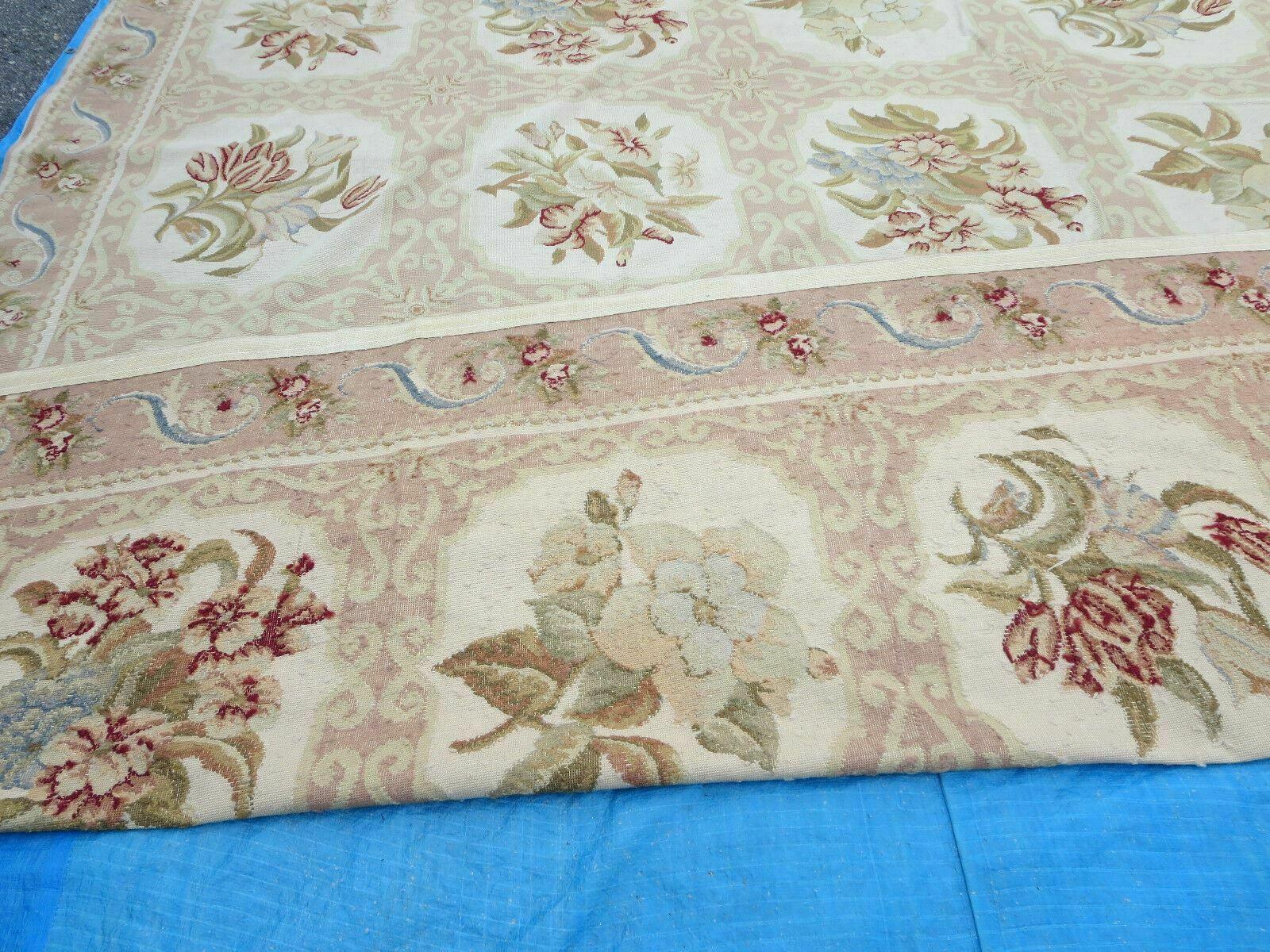 9' X 12' Handmade French Aubusson Savonnerie Design Needlepoint Rug - Jewel Rugs