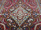 7' X 10' Antique Handmade Indian Agra Wool Rug Hand Knotted Vegetable Dyes Red - Jewel Rugs