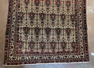 Antique Persian Afshar Rug 5x7, Wool Hand Knotted Oriental Carpet 5 x 7 ft, Repeated Motif Allover, Cream and Maroon, Tribal Rug, Medium Sized Rug,  Zil-i-Sultan Design - Jewel Rugs