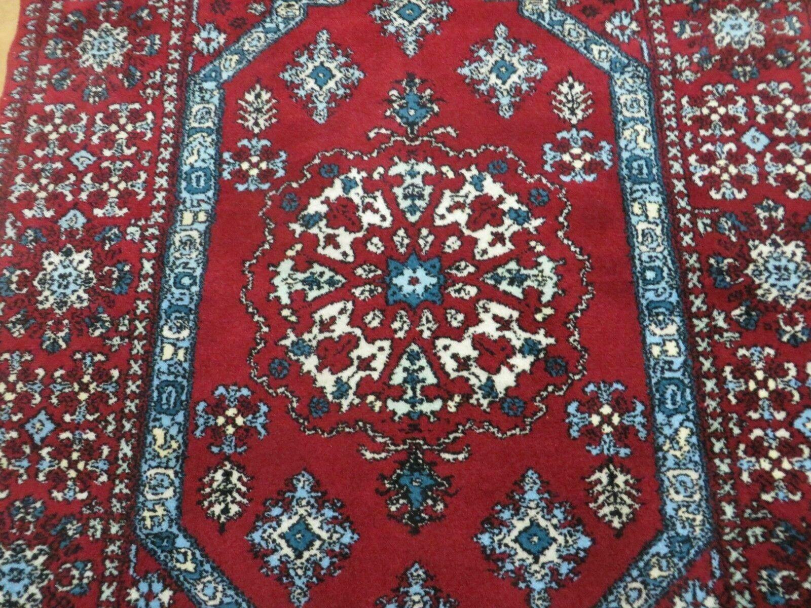 4' X 6' Vintage Wool Carpet - Handmade Moroccan Urban Rabat Red Rug - Jewel Rugs