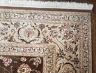 Vintage Pak-Persian Area Rug 9x12, Wool Hand-Knotted Spice Brown & Ivory Traditional Fine Oriental Carpet, Pakistani Carpet, 9 x 12 Fine Rug - Jewel Rugs