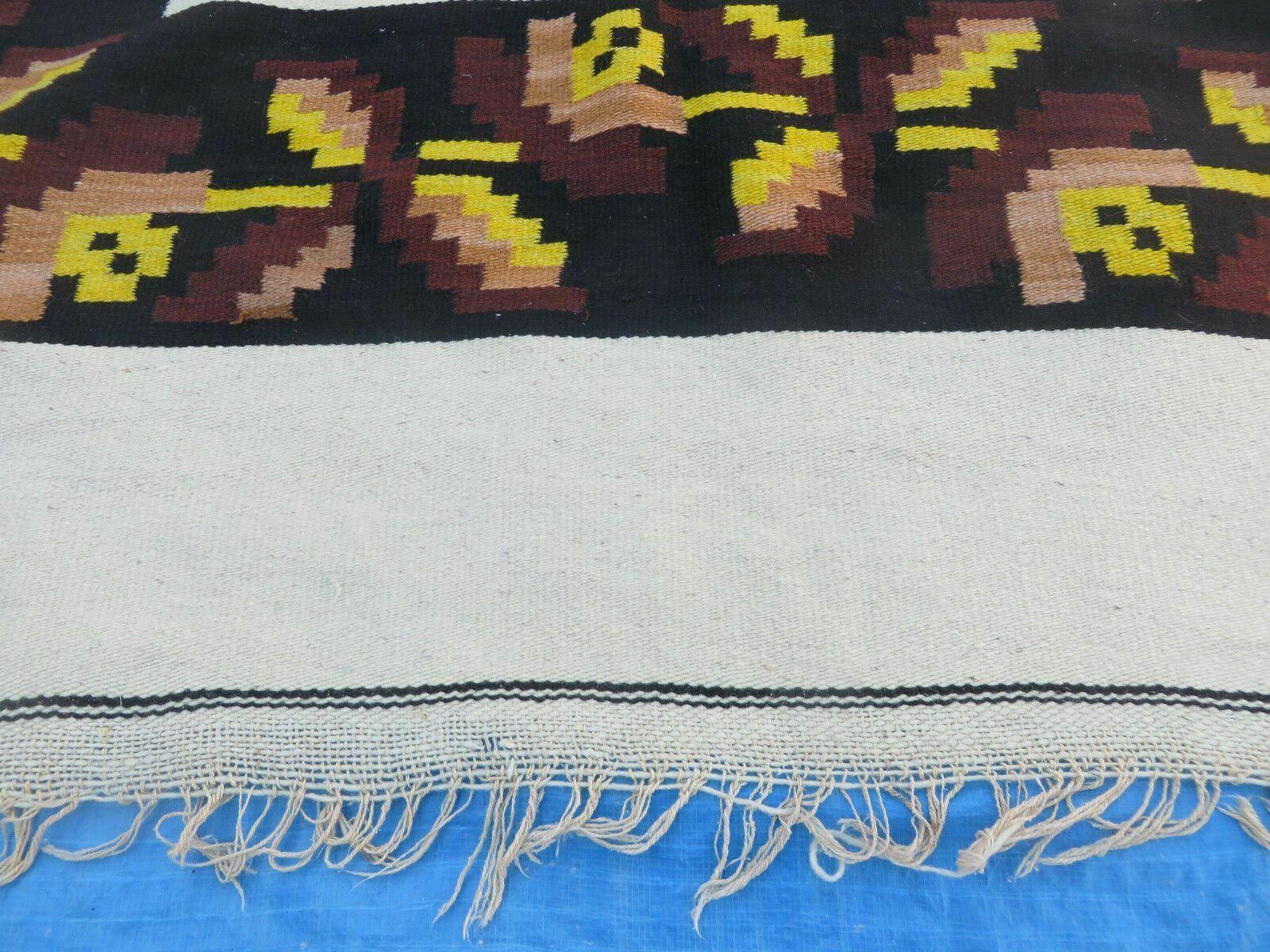 4' x 7' Vintage Folk Art Latin American Mexican Blanket Weaving Wool Kilim Rug - Jewel Rugs