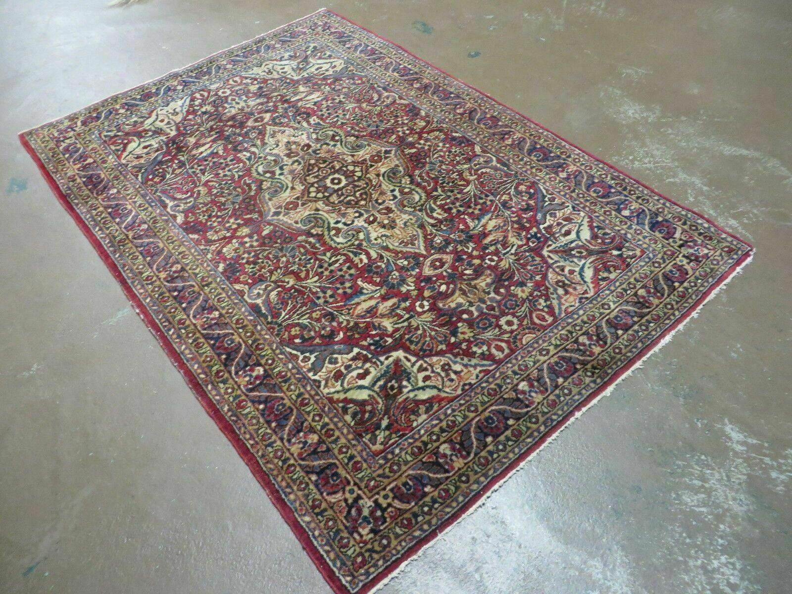 3' 5" X 5' Antique Handmade Indian Agra Fine Weave Wool Rug Organic dye Nice - Jewel Rugs