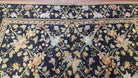 6x9 Vintage Needlepoint Rug Petitepoint Carpet Butterflies Floral Design Dark Brown & Tan 6 x 9 Handmade Flatweave Area Rug - Jewel Rugs