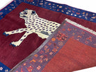 5 X 7 Handmade Zagros Wool Rug Snow White Panther Maroon Blue Organic Dyes - Jewel Rugs