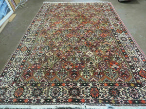 7' X 10' Antique Handmade Indian Wool Rug Floral Oriental Carpet Tribal Nice - Jewel Rugs