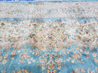 Vintage Oversized Persian Kirman Rug, Hand-Knotted, Wool, Light Blue and Ivory, 12' x 20' - Jewel Rugs