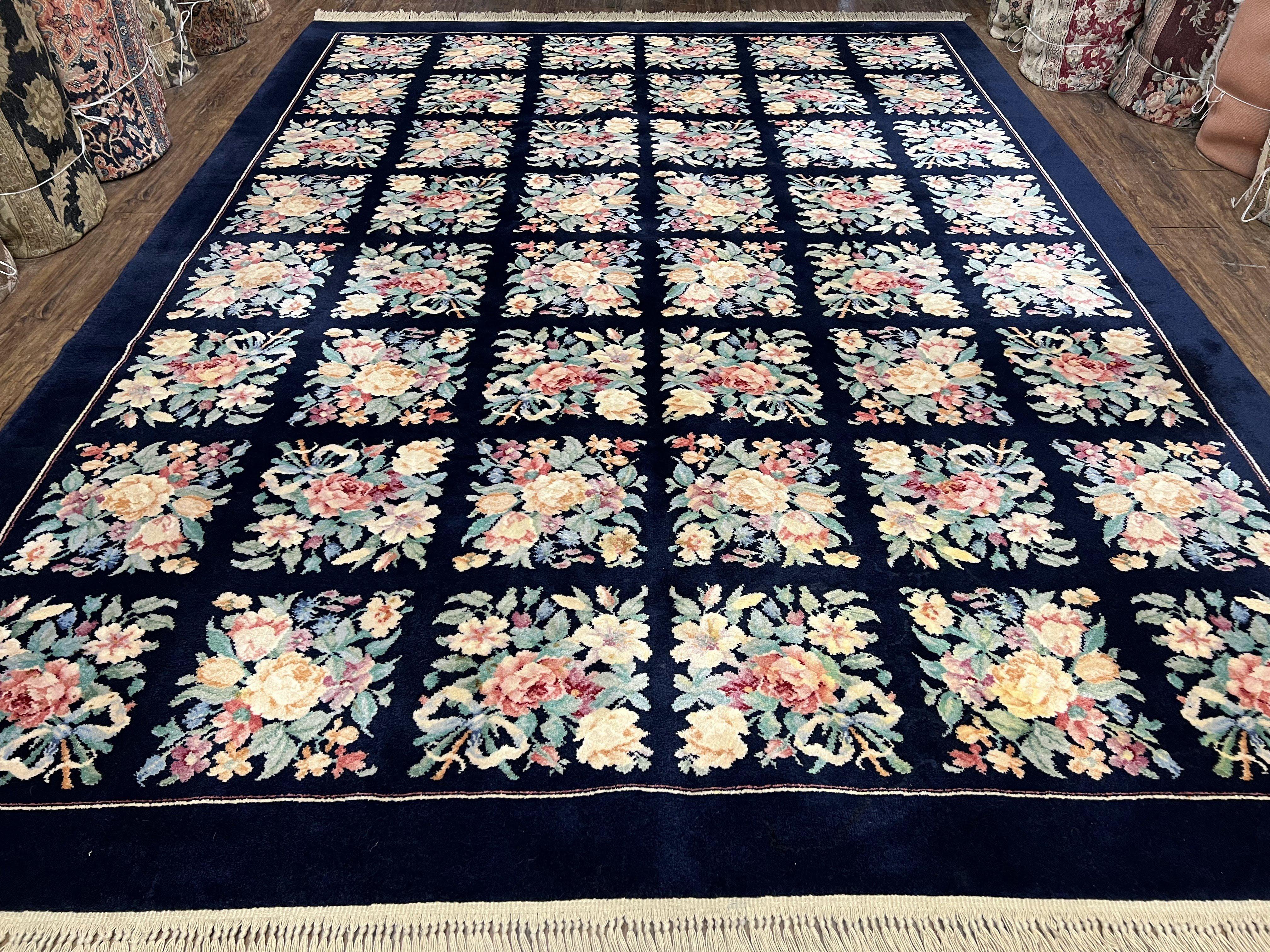 Karastan Rug 8.8 x 11.8 Garden of Eden Garden Panel #509/9942, Vintage Karastan Carpet, Wool Karastan Rug, Multicolor Flowers Room Sized Rug - Jewel Rugs