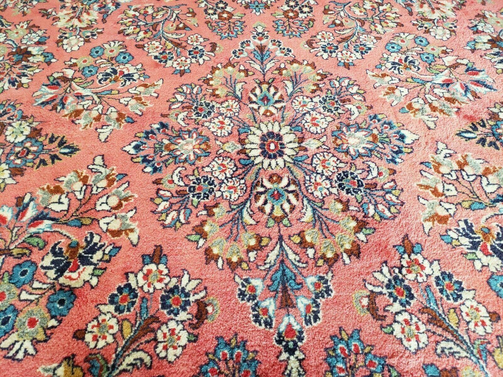 7' X 9' Handmade Knotted India Floral Wool Rug Hand Knotted Carpet Coral Red - Jewel Rugs