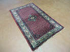 2.5' X 4' Vintage Handmade Indian Amritsar Wool Rug Paisley Design Red - Jewel Rugs