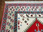 5' X 7' Vintage Handmade Moroccan Rug Wool Carpet Nice Vegetable Dyed Colors Red & Beige Bohemian Boho Home Décor - Jewel Rugs