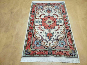 3' X 4' Vintage Handmade Persian Tabriz Wool Rug SILK ACCENTS Nice - Jewel Rugs