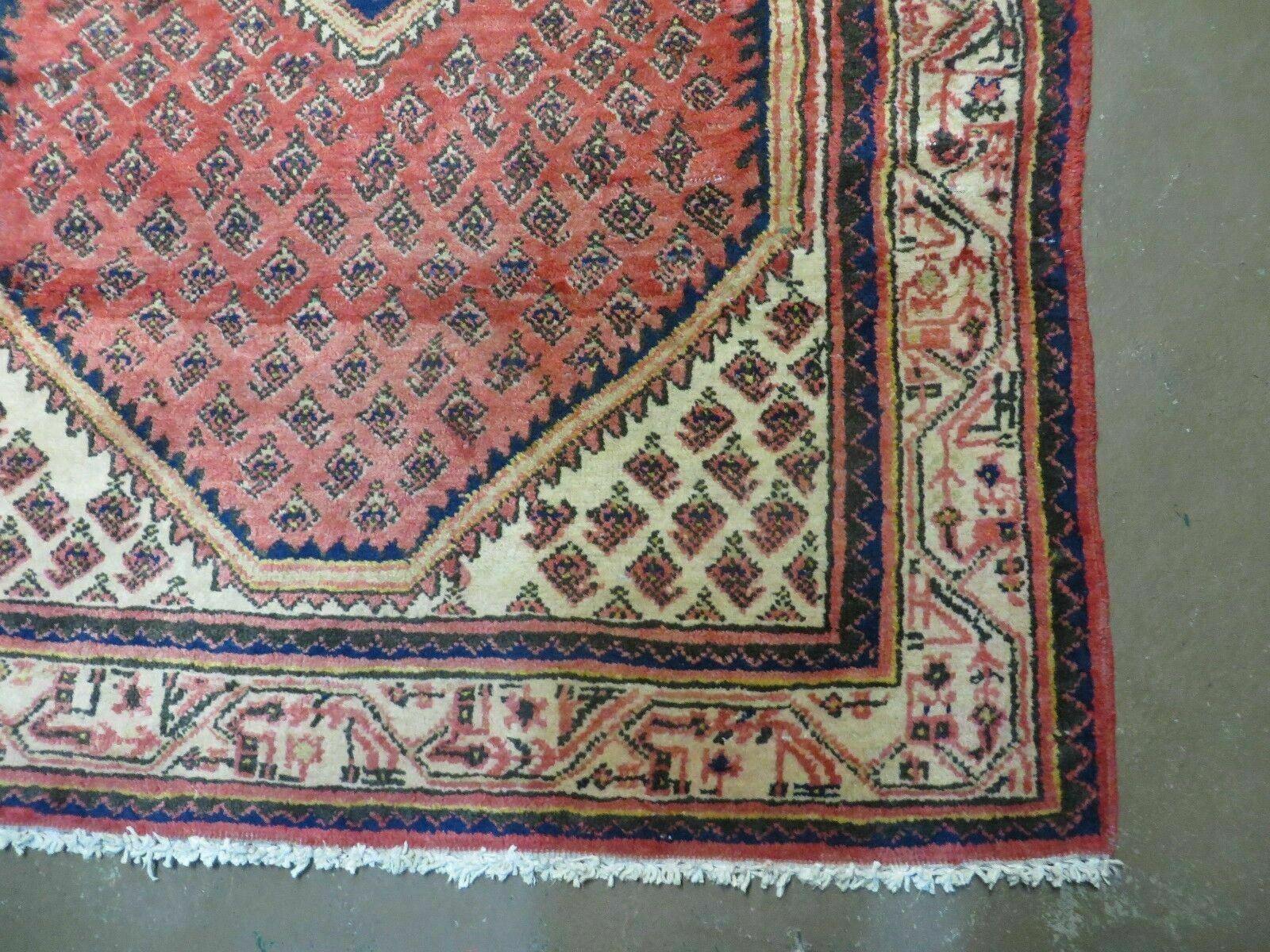 4' X 6' Antique Handmade Indian Wool Rug Red Vegetable Dyes Nice - Jewel Rugs