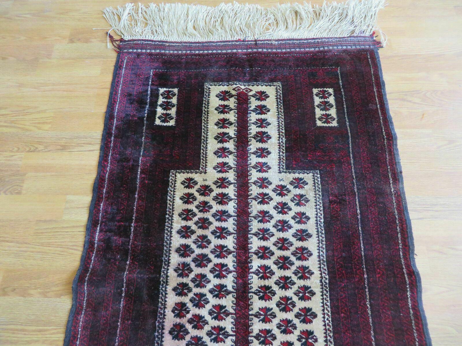 3' X 5' Handmade Fine Knotted Balouch Turkoman Prayer Silk Wool Rug - Jewel Rugs