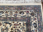 Vintage Indo Persian Area Rug 9x12, Hand-Knotted Wool Oriental Carpet, Ivory Allover Pattern Afshan Indian Rug, Living Room Rug, Dining Room - Jewel Rugs