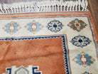 3x5 Handmade Vintage Turkish Area Rug Wool Kazak Carpet 3'1"x4'5" Red Beige - Jewel Rugs