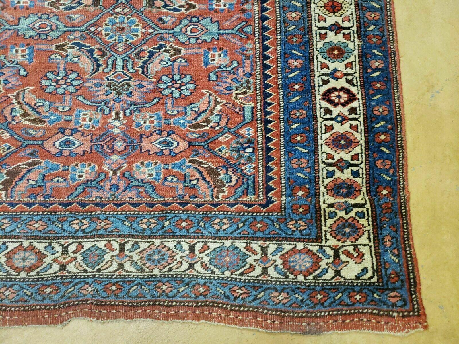 3' 8" X 11' Antique Handmade Turkish Wool Rug Veg Dye Runner Nice Rusted Red - Jewel Rugs