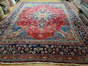 9' X 12' Vintage Handmade Indian Amritsar Wool Rug Carpet Colorful - Jewel Rugs