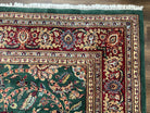 Indo Mahal Rug 9x12, Green and Red Hand Knotted Wool Oriental Carpet, Allover Floral Vintage Carpet, 9 x 12 Traditional Area Rug Handmade - Jewel Rugs