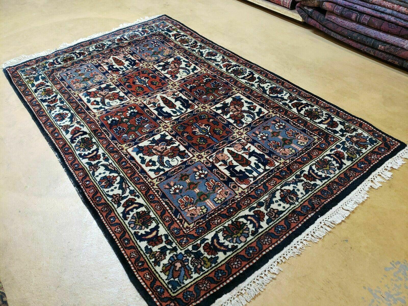 4' X 6' Vintage Handmade Indian Panel Design Wool Rug Veg Dyes - Jewel Rugs