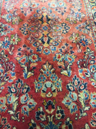 2' X 4' Antique Hand-Knotted Handmade Indian Floral Wool Rug Carpet Red Nice - Jewel Rugs