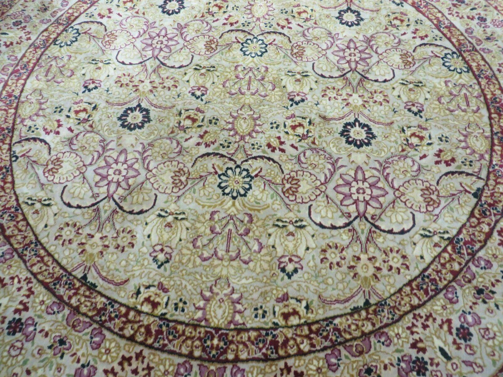 6' Handmade Fine Indian Wool Rug Carpet Round Silk Accent Beauty - Jewel Rugs