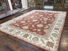 Karastan Rug 8' 6" x 11' 6", Sierra Mar 35505, Sedona Henna, Red and Cream, Traditional Indo Mahal Rug, Large Floral Design, Large Carpet - Jewel Rugs