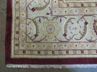 10' X 15' Vintage Handmade India Agra Larastan Wool Rug Floral Beauty Wine Red - Jewel Rugs