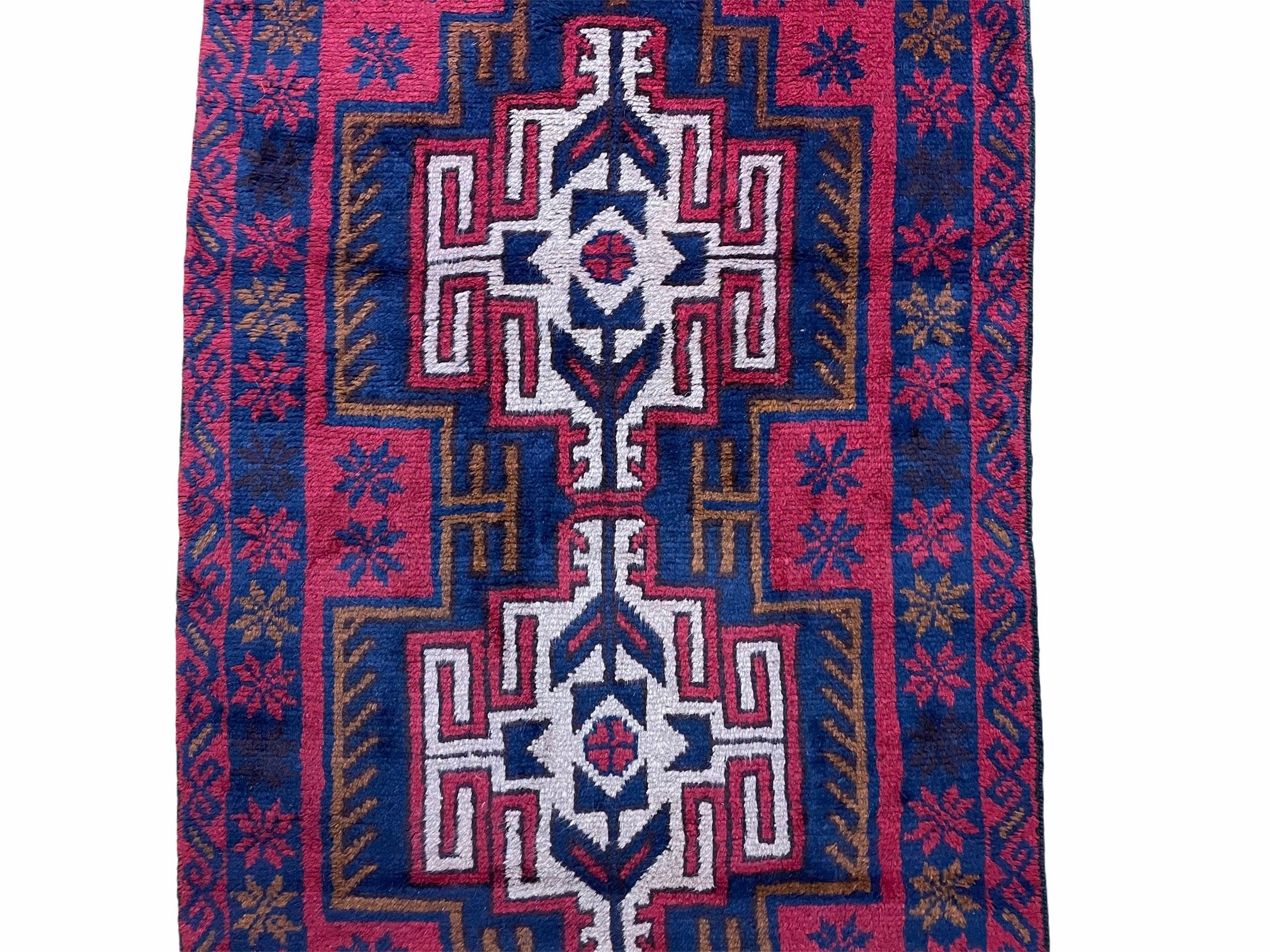 3' X 4' 9" Vintage Handmade Tribal Wool Rug Balouchi Rug Afghan Rug Red Beige - Jewel Rugs