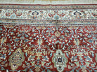 9' X 12' Vintage Fine Handmade Indian Agra Wool Rug Red Wow - Jewel Rugs