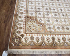 Indo Persian Rug, 8x10 Rug, Indian Rug, Panel Design, Ivory and Gold Tan, Vintage Rug, Handmade Area Rug, Wool Rug, Room Sized Rug, Soft - Jewel Rugs