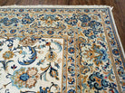 11' X 14' Antique Handmade Indian Wool Rug Ivory Beige Blue Tan Organic - Jewel Rugs