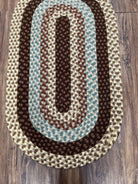 American Braided Rug 2x4 ft Oval Rug, Multicolor Oval Rug, Oval Braided Rug, Hand Woven, Vintage Braided Rug, Small Braided Rug - Jewel Rugs