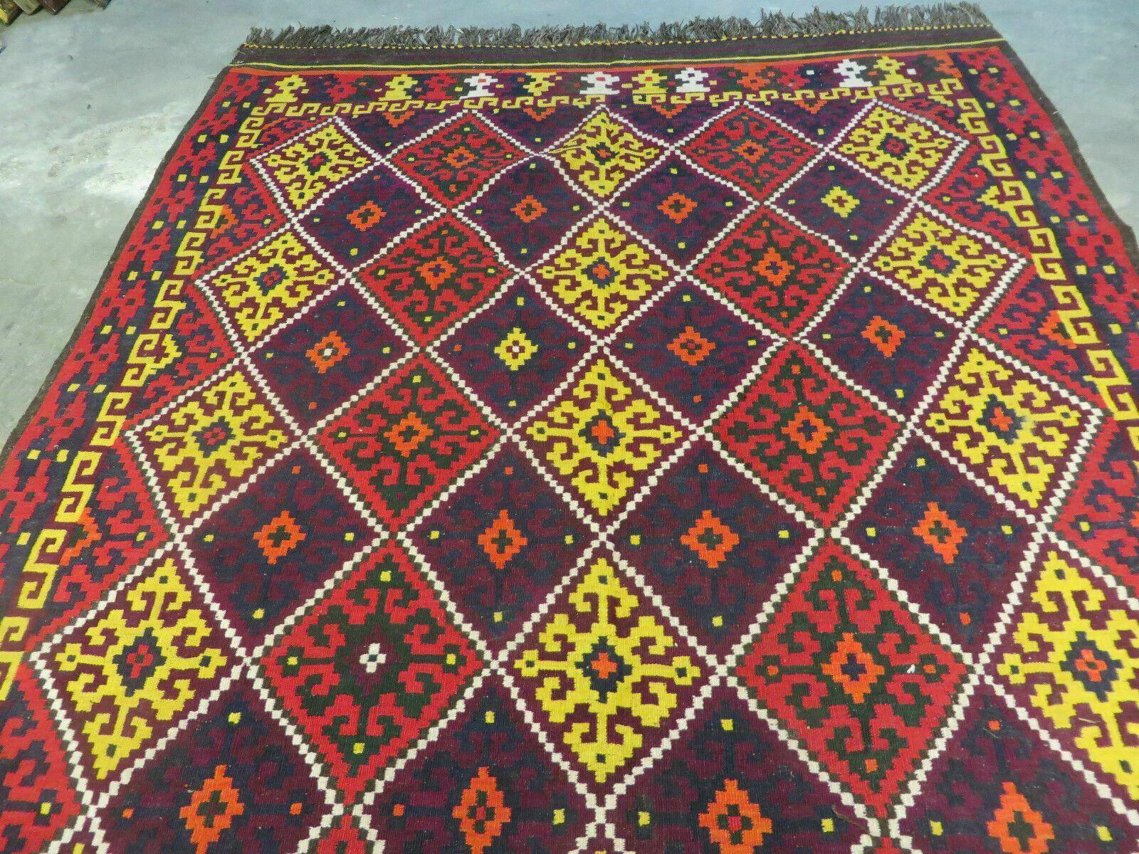 6' X 13' Antique Turkish Kilim Handmade Flat Weave Wool Rug Veg Dye - Jewel Rugs