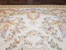 Aubusson Savonnerie Rug 9x12, European Design Elegant Aubusson Carpet, Handmade Hand Woven Floral Flatweave Chinese Aubusson Wool Area Rug - Jewel Rugs