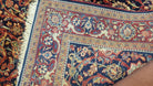 Vintage Persian Kashan Rug, Hand-Knotted, Wool, Dark Blue and Dark Red, 4' 4" x 6' 9" - Jewel Rugs