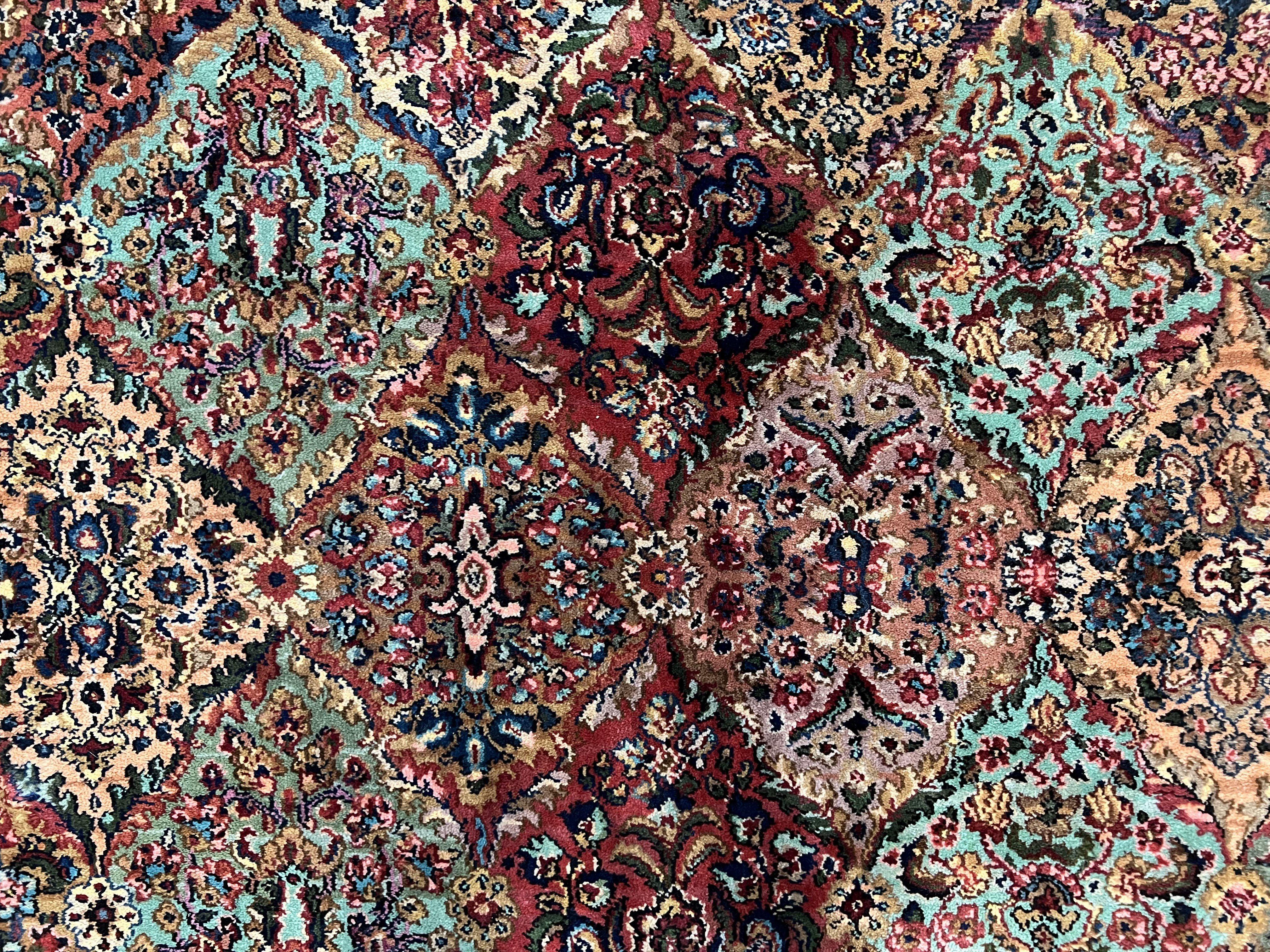 5.9 x 9 Karastan Rug Multicolor Panel Kirman #717, Karastan Carpet 6x9 Multipanel Kirman Oriental, Original 700 Series Vintage Wool Area Rug - Jewel Rugs