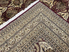 Pak Persian Rug 10x14, Large Vintage Area Rug 10 x 14, Kirman Panel Pakistani Carpet, Wool Hand-Knotted Cream and Maroon Rug Very Fine Weave - Jewel Rugs