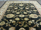 8' 9" X 12' 3" Vintage Turkish Rug Turkey Machine Made Black Nice - Jewel Rugs