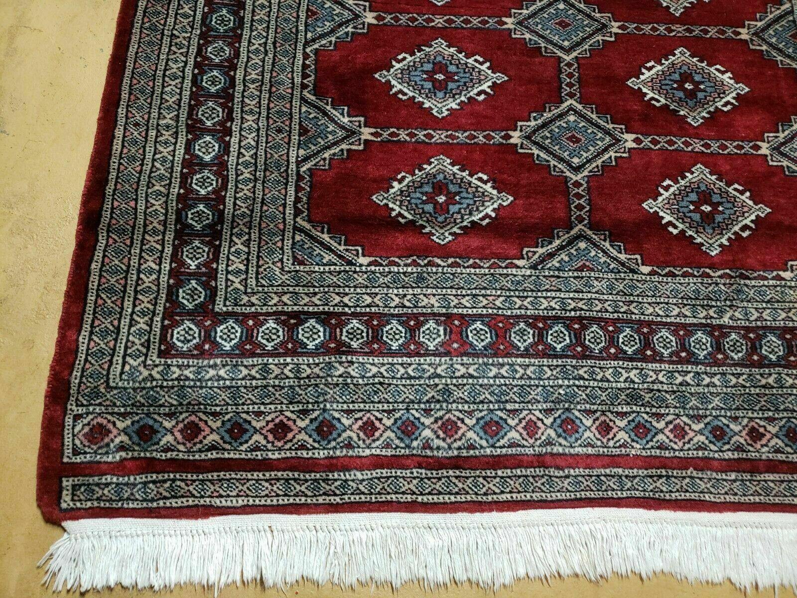 4' X 6' Vintage Handmade Bokhara Turkoman Pakistan Wool Rug Carpet Red Nice - Jewel Rugs