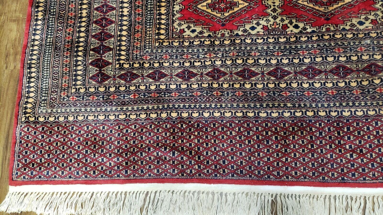 7' X 11' Vintage Handmade Fine Bokhara Turkoman Yamud Pakistan Wool Rug Nice - Jewel Rugs