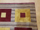 4x6 Colorful Tibetan Kilim Rug Vintage Wool Modern Rug Abstract Design Nice Gold Maroon Multicolor Carpet - Jewel Rugs